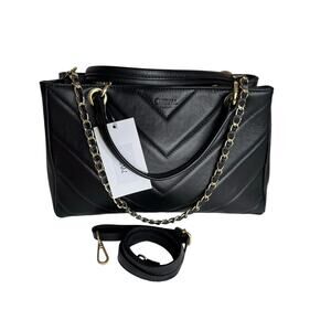 Brand New "Cheval Firenze" Chevron Quilted Real Leather Crossbody Handbag Purse